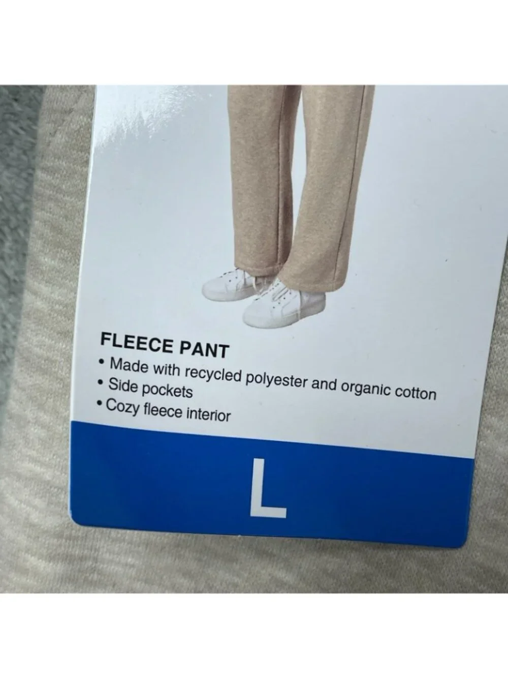 NWT Mondetta Women's L Beige Fleece Lined Pants Straight Leg  C0632
